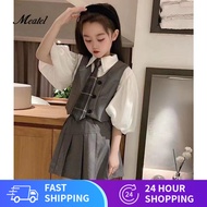 Pakaian Kanak-kanak Perempuan JK Uniform Baju Musim Panas Baru Rompi Skirt Berlipat Bayi Perempuan S