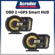Acroder OBD Meter A590S OBD2 Gauge Meter Digital Scanner Alarm Speed Gauge display Car OBD HUD