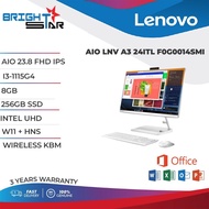 AIO DESKTOP Lenovo IdeaCentre A3 24ITL-F0G0014SMI (23.8 FHD IPS / I3-1115G4 / 8GB / 256GB SSD / INTE