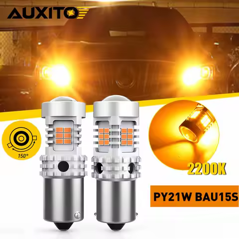 AUXITO 2Pcs BAU15S PY21W LED Bulb Amber Canbus Error Free No Hyper Flash Turn Signal Lights 1156 BA1