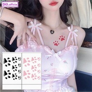 DIO Cute Pink Cat Paw Tattoo Sticker Thermochromic Cat Paw Tattoo Sticker Waterproof Heat-changing C