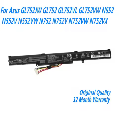 New 15V 48Wh A41N1501 Laptop Battery For Asus GL752JW GL752 GL752VL GL752VW N552 N552V N552VW N752 N