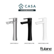 Rubine UNICO Bathroom Tall Basin Mixer | UNICO 5621LX | UNICO 5621LX BK | UNICO 5621LX WH