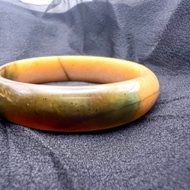 少見多彩花玉半山水手鐲玉鐲/適50、51、52圈口/特色/收藏/女兒鐲