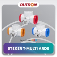 5 pcs Steker T Arde Dutron Colokan Cabang 3 Lubang Saklar Switch On