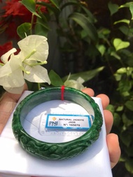 [HCM]??????VÒNG CẨM THẠCH TRẠM RỒNG VIP 53mm XANH ĐẬM ĐÃ KIỂM ĐỊNH PNJ No 165070 Size 53mm X BẢN CAO