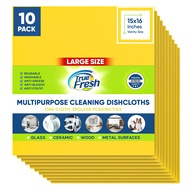 Reusable Cleaning Cloths 10-Pack Of 16X15 IN Extra Large Cleaning Rags - Super Absorbent Durable and