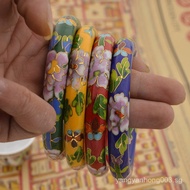 Beijing Cloisonne Authentic Old Goods Copper Tire Filigree Enamel Bracelet Round Stick Bracelet Not 