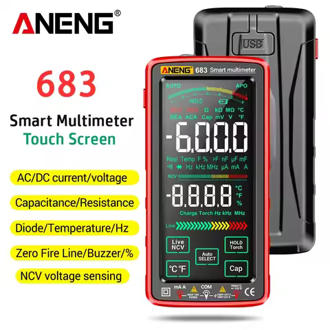 ANENG 683 Smart Multimeter Rechargeable High-end Touch 6000 Counts Multimetro Test Multitester AC/DC