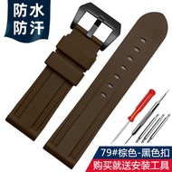 ซิลิโคนเปลี่ยนสายนาฬิกาสําหรับ Parnis และ Vena Nomination ผู้ชายนาฬิกามาพร้อมกับ PIN BUCKLE Clasp 24