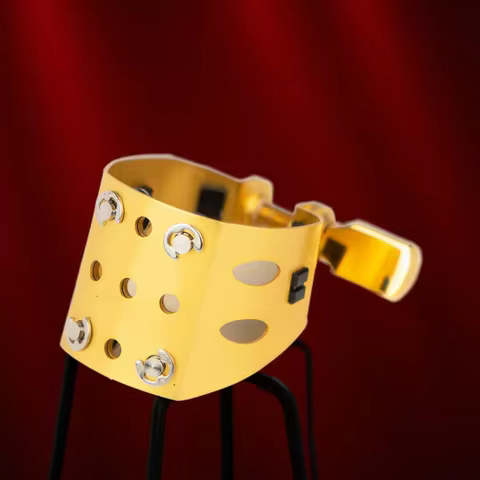 Weishengbao Saxophone Mouthpiece Clip Alto Tenor Soprano Saxophone Bakelite Mouthpiece Clip Gold Sil