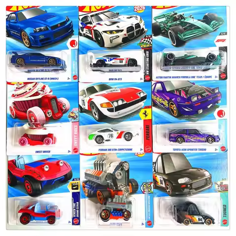 Hot Wheels Alloy Diecast Racing Car BMW M4 GT3 Nissan Skyline GTR R34 Ferrari Toyota F1 Collectible 