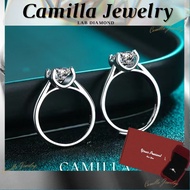 Camilla Jewelry Moissanite Diamonds With Certificate/Silver Original Italy 925/Engagement Ring For W