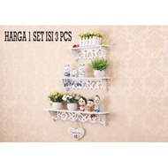 GANTUNGAN Vintage wall shelf 1 set of 3 pieces (New ADA 5 hangingHOOK) K536