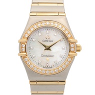 【二手】歐米茄OMEGA星座系列迷你腕錶，鑲鑽錶圈/12顆鑽石，1267.75 白色錶殼，K18（黃金）不鏽鋼錶殼，星座系列迷你腕錶，鑲鑽錶圈/12顆鑽石