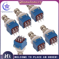 6PCS Guitar Effect Pedal Switch 3PDT Foot Switch PCB Button Latching On-on 9 Pins True Bypass Blue