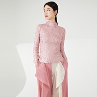 ORIGINAL Issey Miyake Shenzhen Nanyou Womens Womens Semi-high Collar Base Shirt Flat Pleated Slim-fi