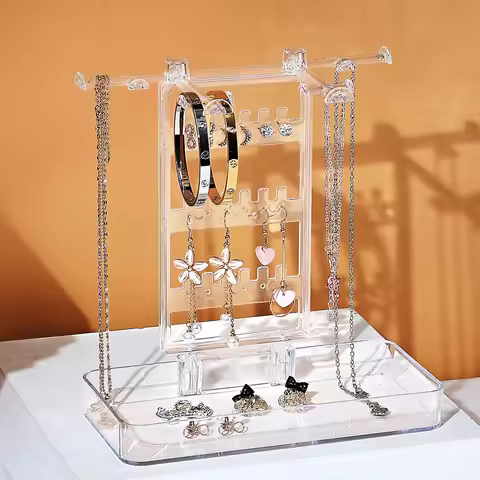 1pc Jewelry Storage Rack, 5 Tier Necklace Storage Rack, Earring Display Tower, Bracelet Storage Rack