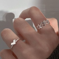 Fashion Heart Shape Ring 2 Rings Finger Jewelry