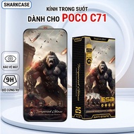 Poco C71 transparent tempered glass warrior full screen sharkcase phone screen protector
