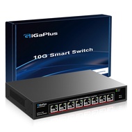8 Port 10Gb Ethernet Switch Unmanaged, 8X 10Gbe Base-T Ports, GiGaPlus 10G Network Switch for 10Gbps