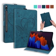 Case for Samsung Galaxy Tab S9 FE+ S7 FE 12.4" &amp; Galaxy Tab S9 FE S7 S8 Plus Cover 3D Butterfly Embossed Case for Samsung Galaxy Tab S7 S8 S9 11 inch