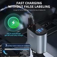 DOSEN Retractable Car Charger 120W 4 in 1 Car Fast Charger Retractable Car Charger IOS dan Type-c