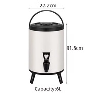 6L Stainless Steel Insulated Bucket for Thermal Insulation Milk Tea Juice Beer Suitable for Party Be