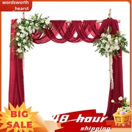 For Wedding Ceremony Arch Draping Fabric 29.5 Inch X 26.25 Feet Wine Red Sheer Curtain Drapes for We