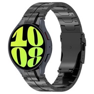 全城熱賣 - 適用於三星 Galaxy Watch 6 / 6 Classic 按鍵款鋼鐵俠不銹鋼錶帶（黑色）