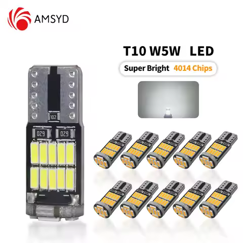 5PCS T10 W5W Led Bulbs Canbus 4014 26SMD Car Interior Dome Reading License Plate Light Signal Lamp 6