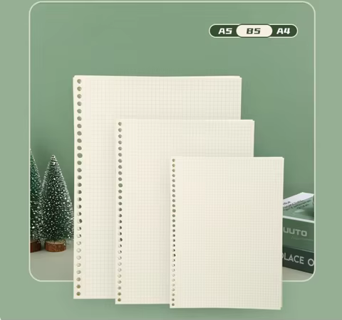 A5 B5 Line Grid 20Holes Loose-Leaf Notebook Refill Spiral Binder Paper Index Inside Page Dot Grid Bl