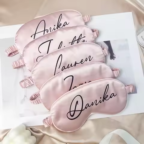 Custom 1Pcs 4.7*9.1inch Bridal Silky Satin Sleeping Eye Mask Bridal Squad Exclusive Name Accessories