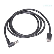 ZUO USB Type C To 5 5x2 5mm 90° Angled Charging Cord Triggers Function 3A Output For LED Fan Printer