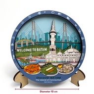 Souvenir Fridge Magnet Plate Batam Island Island Tanjung Pinang Indonesia Display Souvenirs