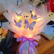 Doll bouquet butterfly bouquet/ led doll bouquet/ lamp bouquet gift bucket butterfly KBP/