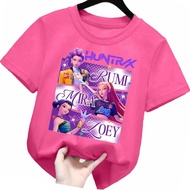 baju atasan kaos anak perempuan gambar huntrix kpop demon hunter new viral lengan pendek 2-12tahun k