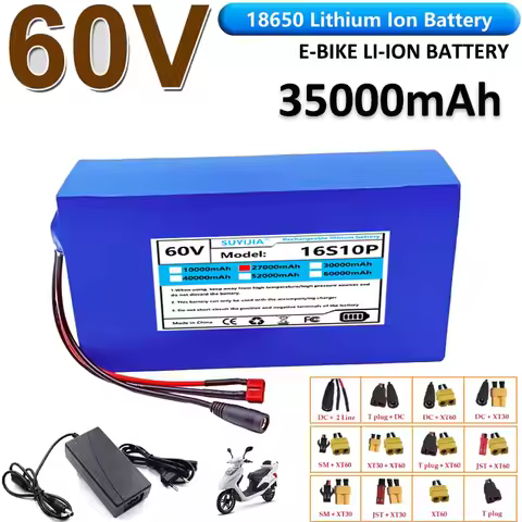 High Power 60v 35Ah 16S10P 18650 500-2500W Lithium Battery Pack for Electric Vehicle Scooter Motorcy