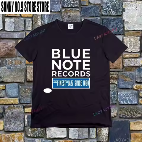 NEU BLUE NOTE Records Label Jazz Music Men's T-shirts Men's and Women's Street Top T-shirts