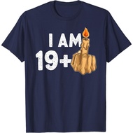 Men's cotton T-shirt 19 Plus One Middle Finger - 20th Birthday For Him T-Shirt 4XL , 5XL , 6XL