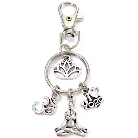 Yoga Backpack Pendant Lotus Yoga Symbol I Love Yoga Yoga Keychain