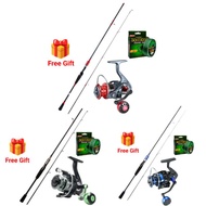 Combo set pancing casting murah rod dan reel rod 1.8m reel spinning size 3000