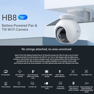 Ezviz HB8 2K+ 4MP 1440P Outdoor Rechargeable Battery-Powered Pan & Tilt Wi-Fi Built-in 32GB eMMC Sto