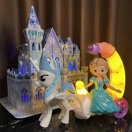 冰雪愛莎公主艾莎玩具女孩生日六一禮物電動馬車奇緣女童1歲3-6