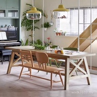 Large loft Long Retro Rectangular Strip Table Conference Table Training Log Solid Wood Nordic Desk W