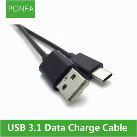 USB 3.1 Type C Cable USB-C Type-C Fast Charging Cord USB 3.1 Data Sync Charge Cable Black & White 0.