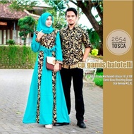 Promo BATIK COUPLE KELUARGA MODERN Gamis batik Bakung Kombinasi