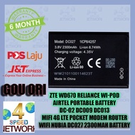ZTE WD670 Reliance Wi-Pod Airtel Portable Battery DC-002 DC009 013 DC002 900E MIFi 4G LTE Pocket Mod