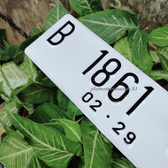 WHITE CAR NUMBER PLATE WITH STANDARD FONT, NEW FONT, THIN FONT REQUESTbebas