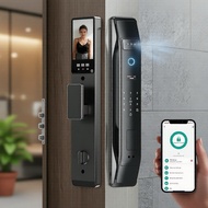 Tuya Smart Mortise Lock 6068, 3D Face & Palmprint Biometric, WiFi Video Intercom 9 Languages, Remote